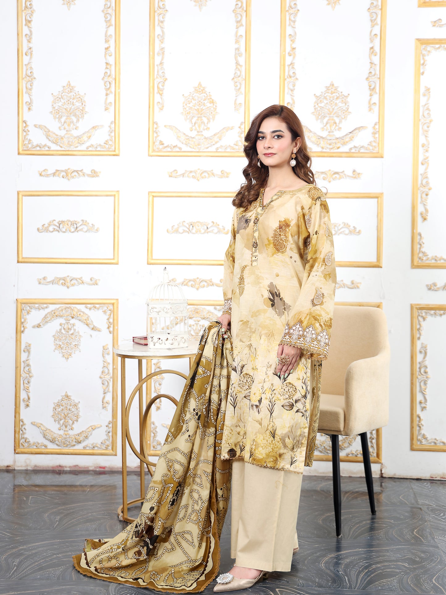 Printed Lawn 3-Piece stitched – Golden Glow