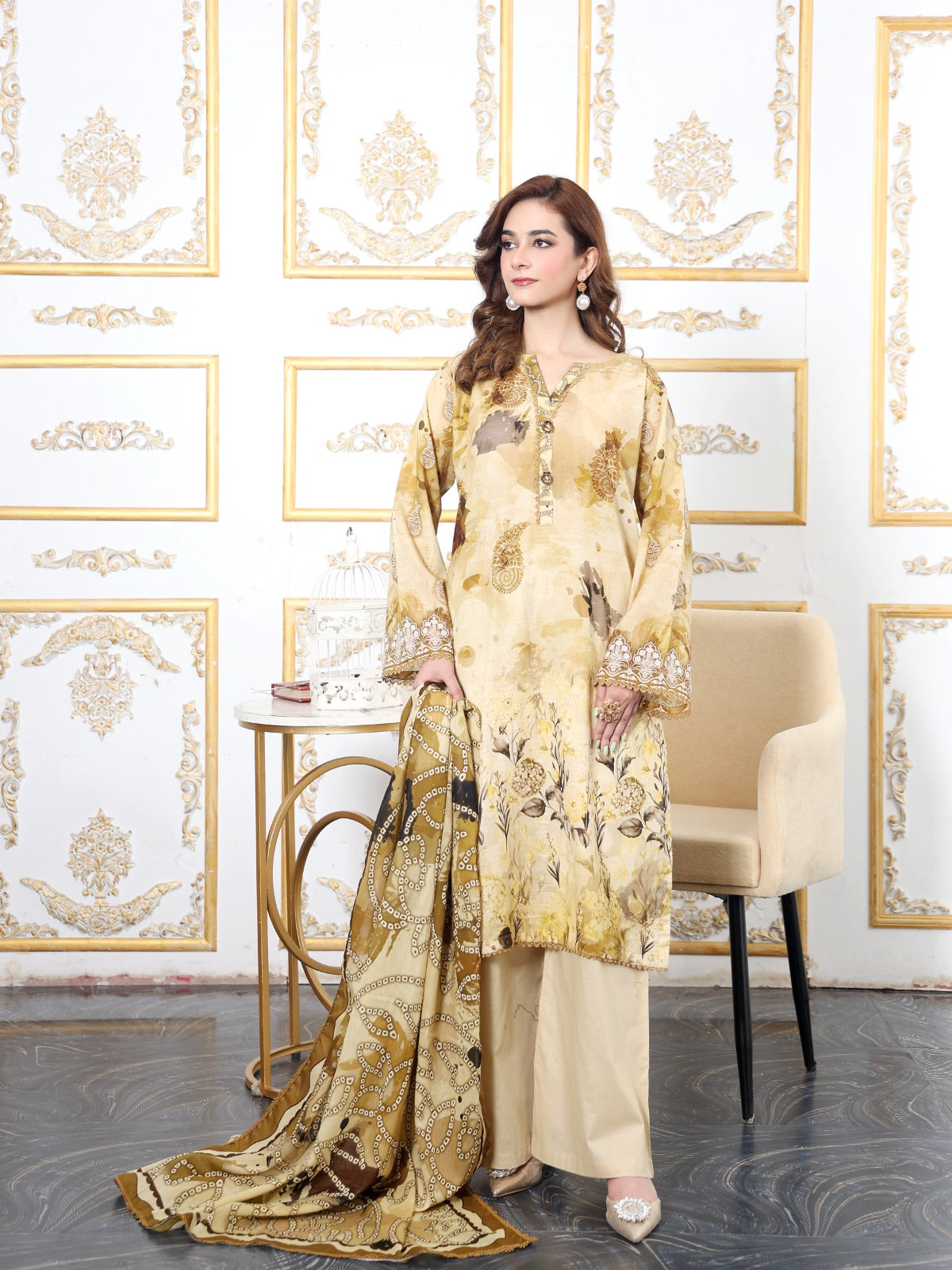 Printed Lawn 3-Piece stitched – Golden Glow