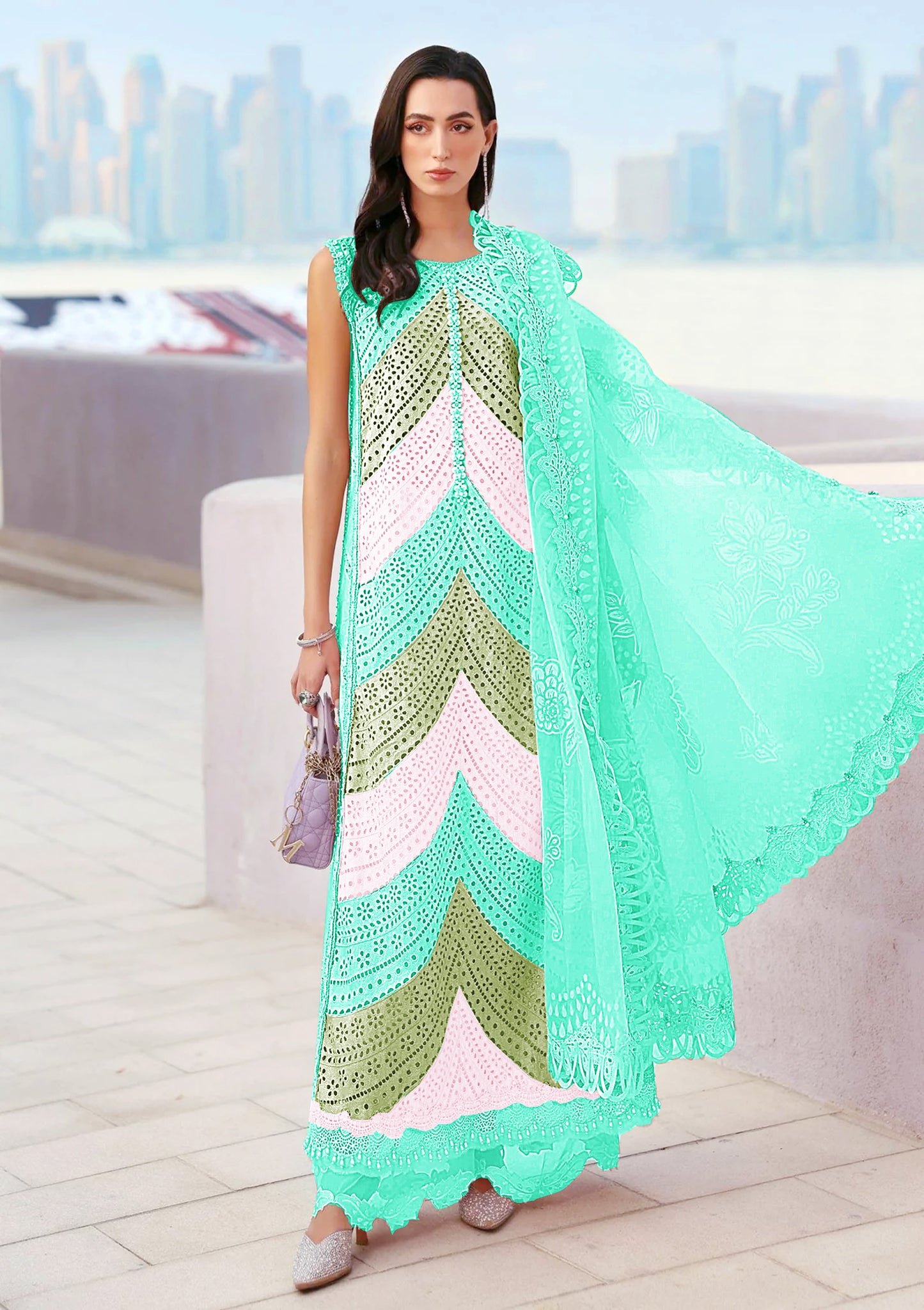 Preetam-3Pc Unstitched Embroidered Lawn