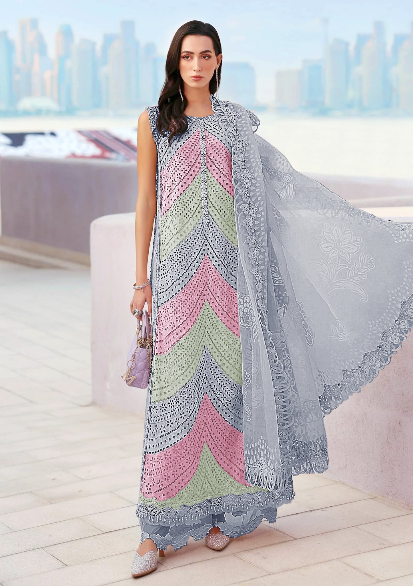 Preetam-3Pc Unstitched Embroidered Lawn