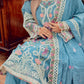Azure Blossom – 3PC Luxury Embroidered Lawn Suit